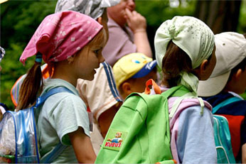 Kids walking to school